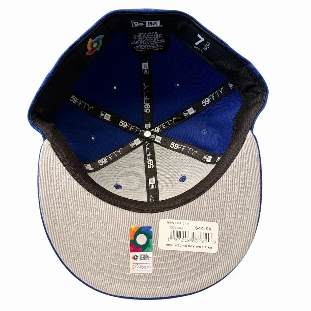 New‎ Era 59FIFTY Fitted Hat Puerto Rico World Baseball Classic Blue 7 3/8